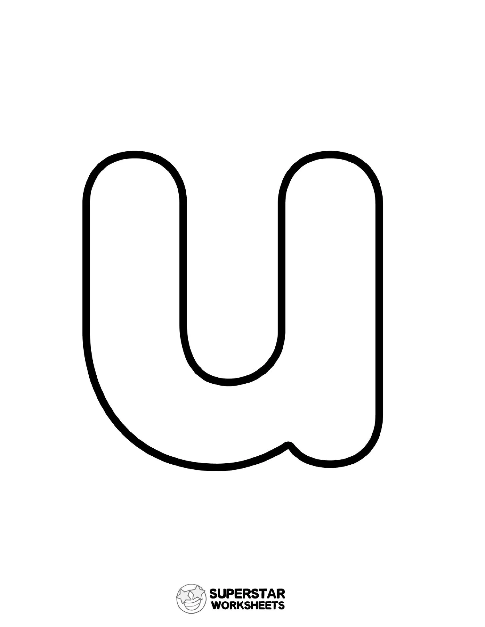 Molde de Letra para Imprimir da Letra u Pequena - Superstar Worksheets