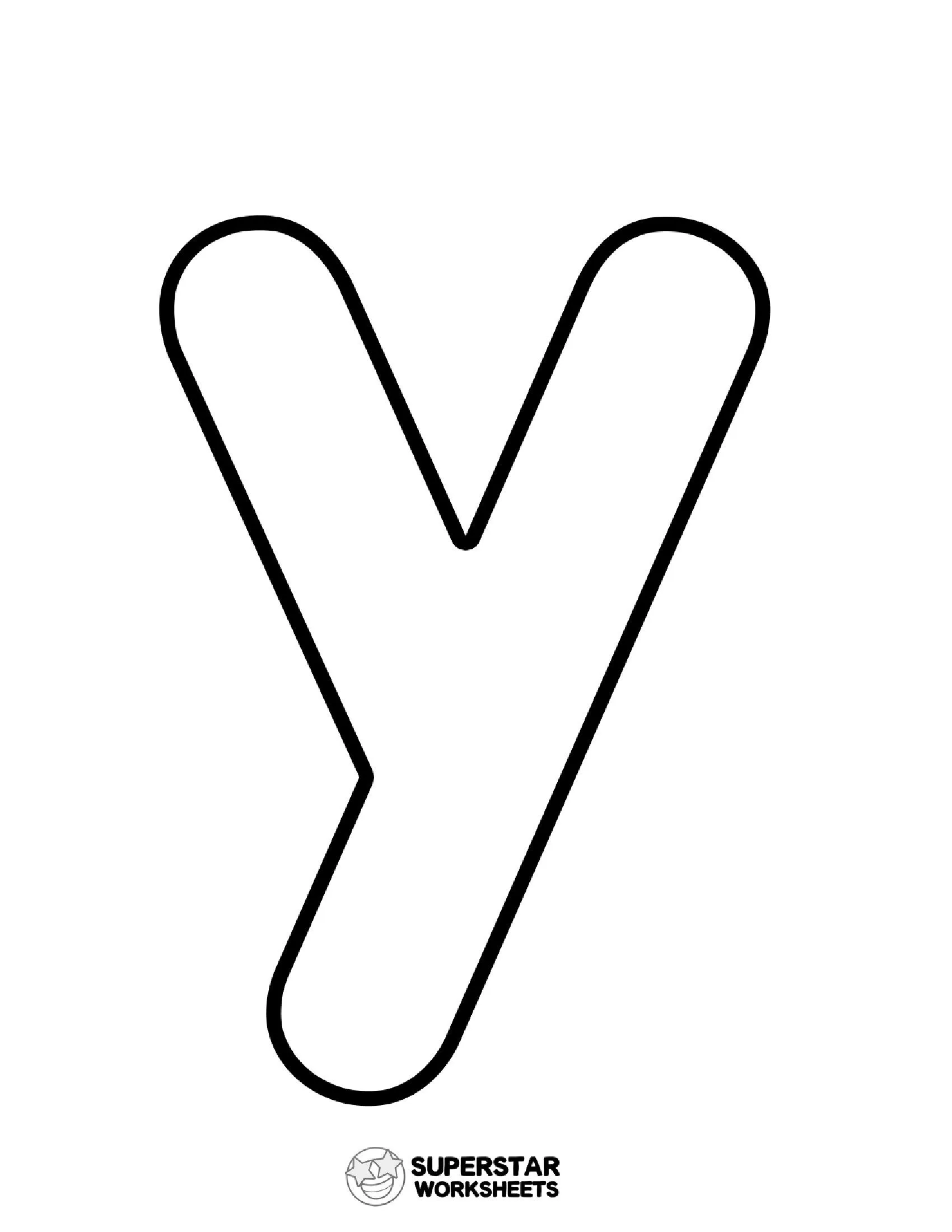 Molde de Letra para imprimir da Letra y Pequena em Linhas Pretas