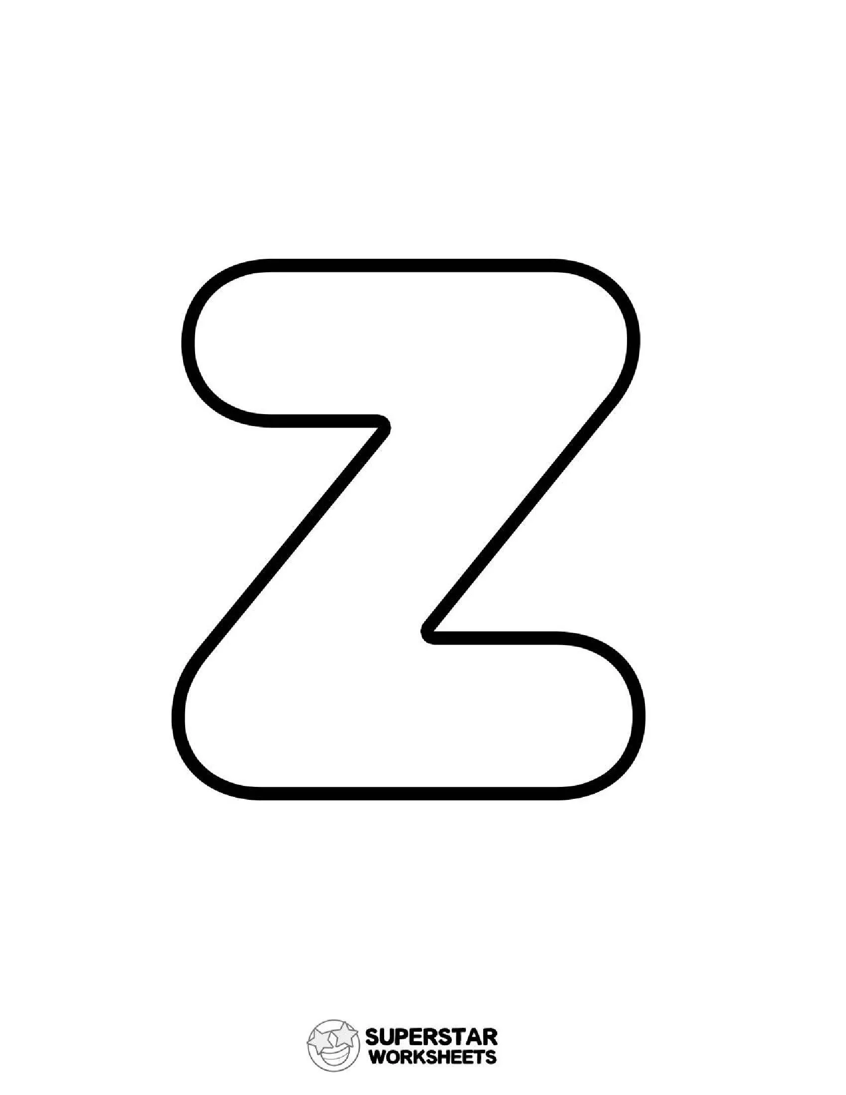 Molde de Letra para imprimir da Letra z Pequena em Contorno