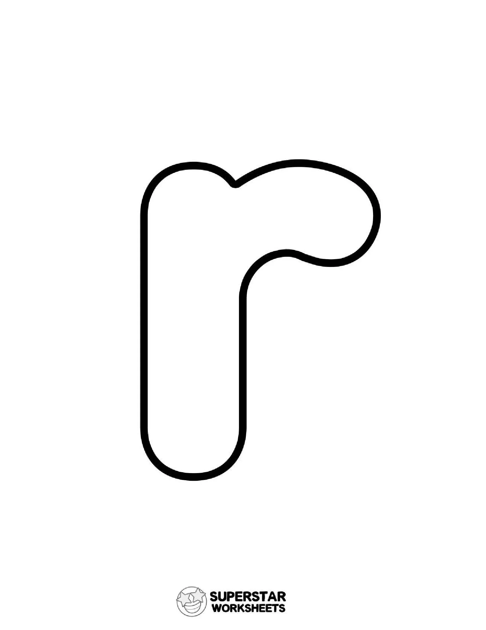 Molde de Letra r para imprimir em negrito e contorno grosso