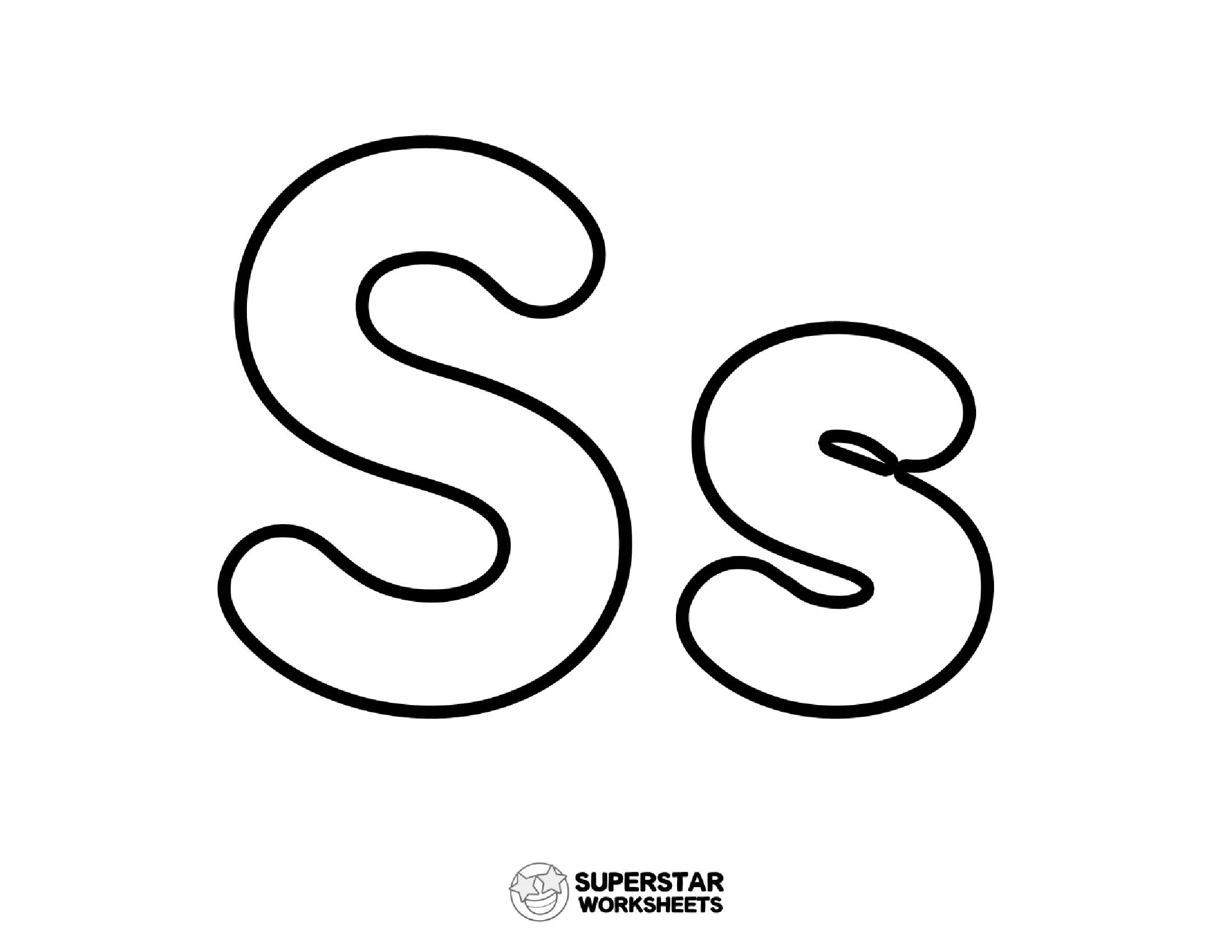 Molde de Letra S para imprimir - Letra Maiúscula e Minúscula