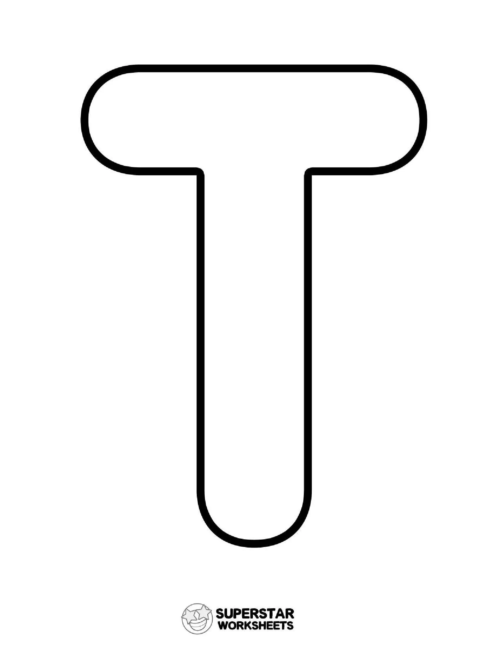 Molde de Letra T para Imprimir em Atividades Educativas Infantis