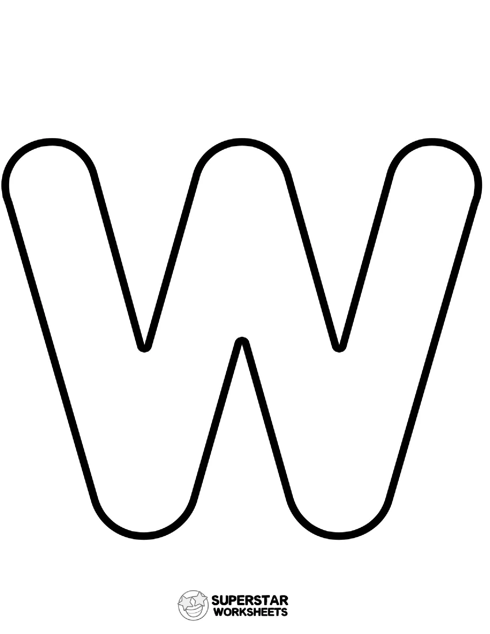 Molde de Letra W Grande para Imprimir - Atividades Criativas