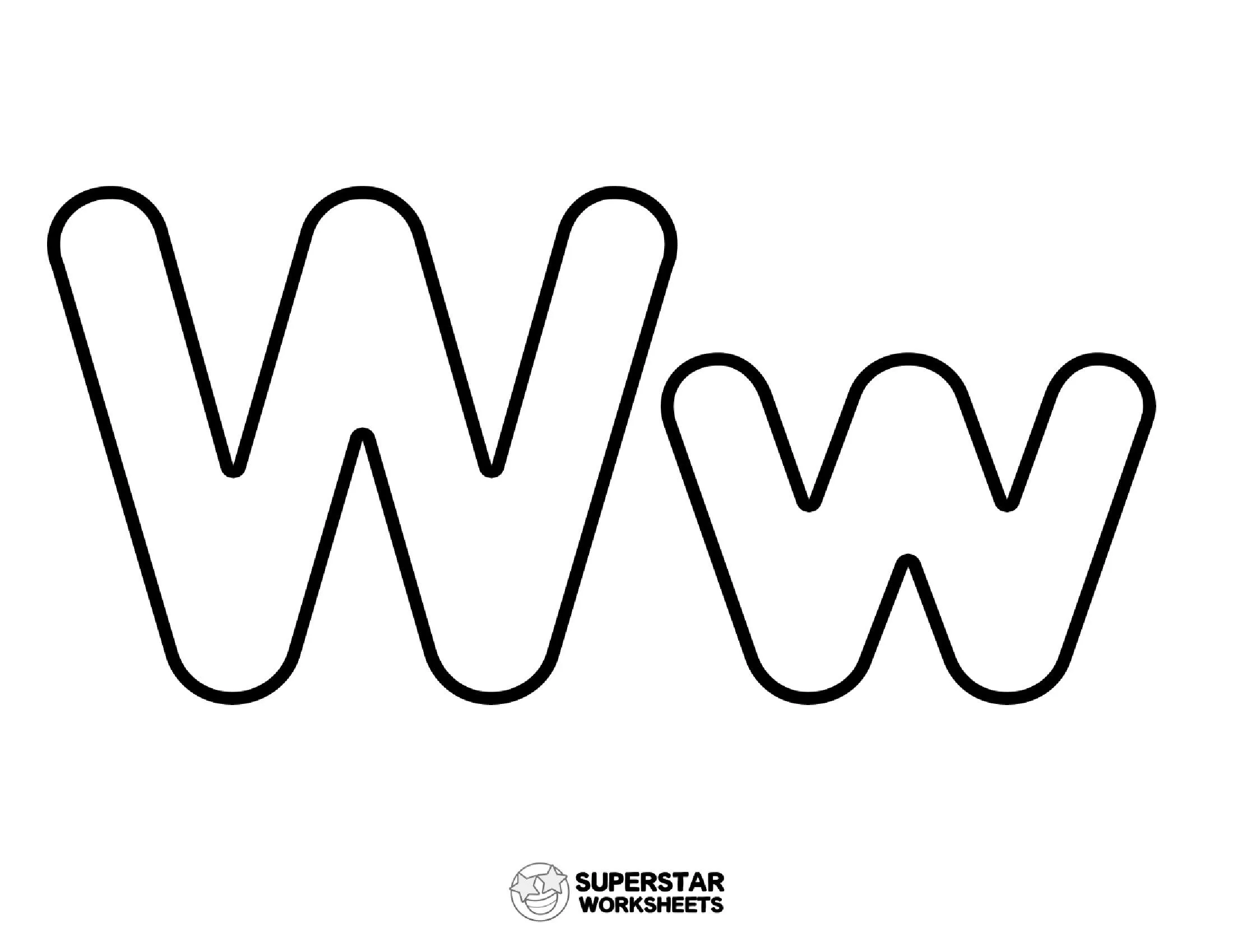 Molde de Letra W para imprimir - Atividades educativas divertidas
