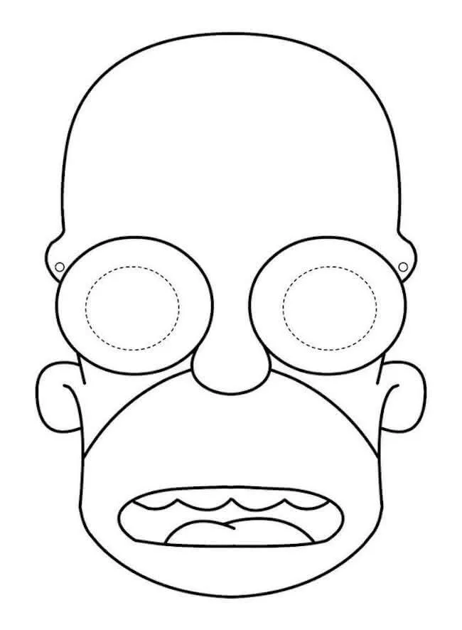 Molde de Máscara de Carnaval Cartoon para Imprimir