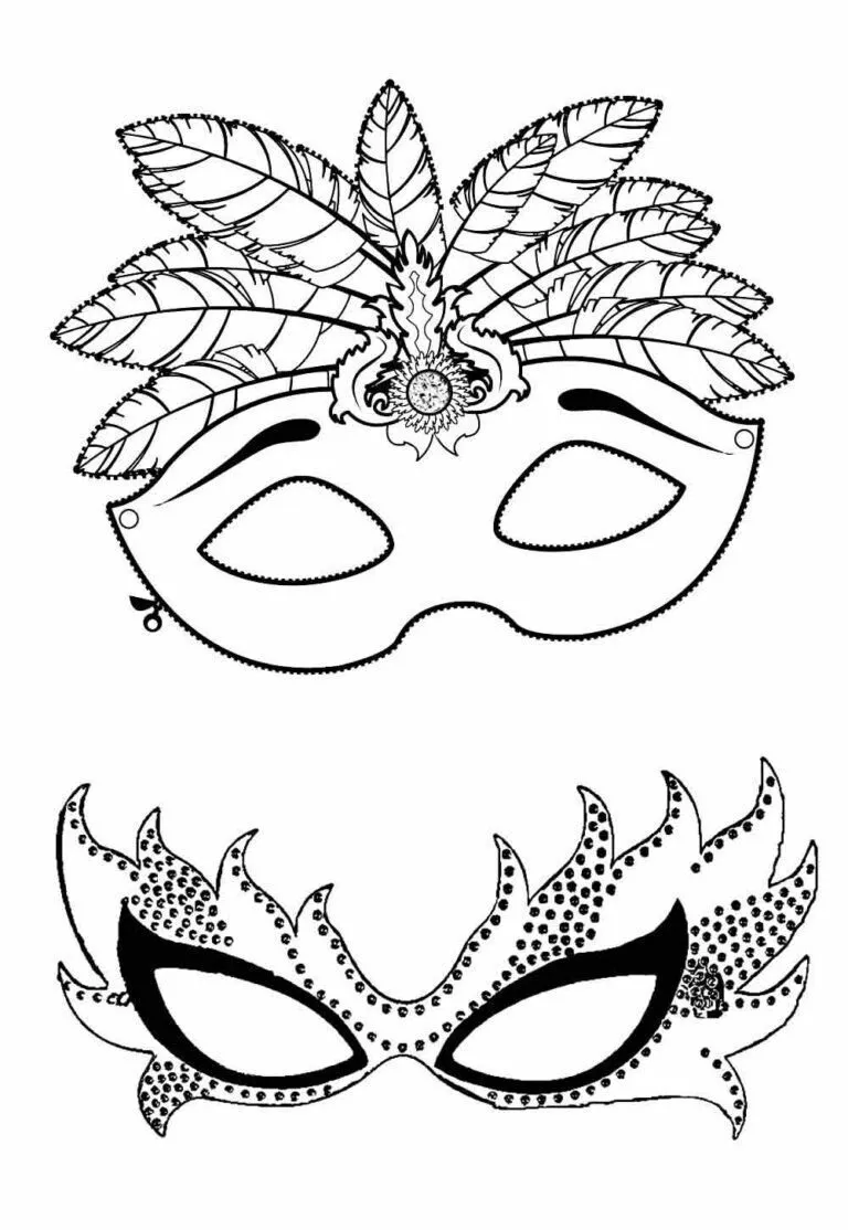 Molde de Máscara de Carnaval Decorativa para Imprimir