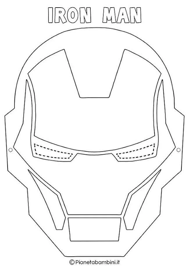 Molde de Máscara de Carnaval do Iron Man para Imprimir