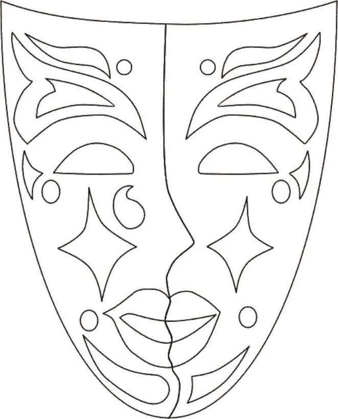 Molde de Máscara de Carnaval para Imprimir com Detalhes