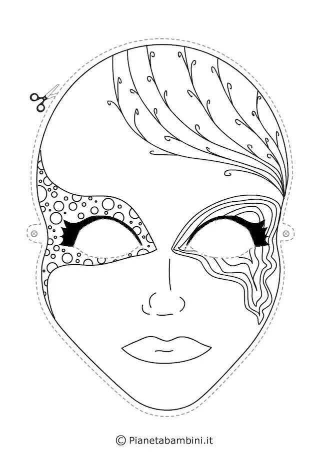 Molde de Máscara de Carnaval para Imprimir Criativo