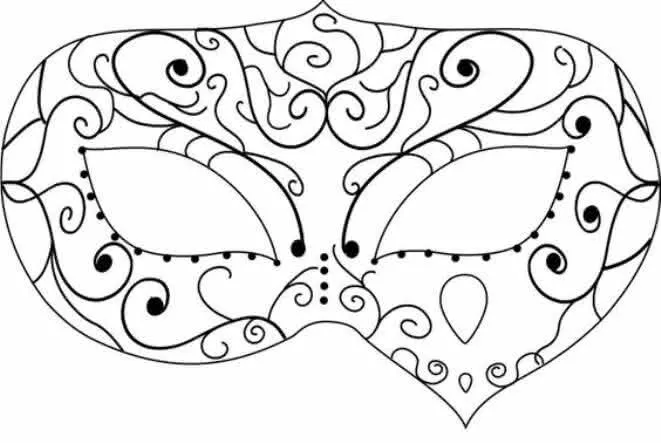 Molde de Máscara de Carnaval para Imprimir Elegante