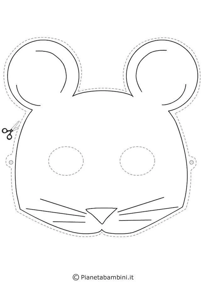 Molde de Máscara de Carnaval Rato para Imprimir Fácil