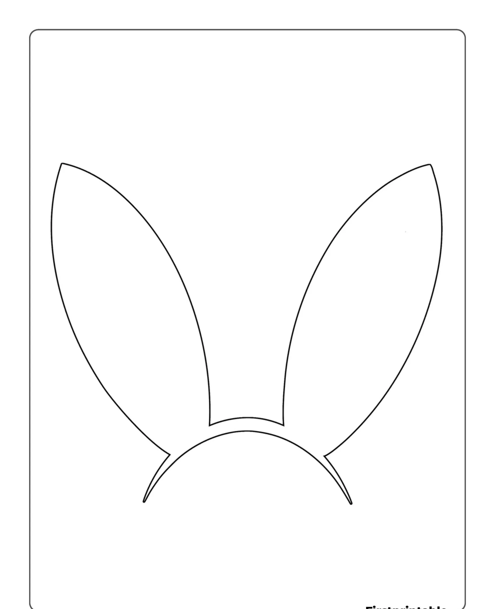 Molde de Orelha de Coelho para Imprimir de forma simples