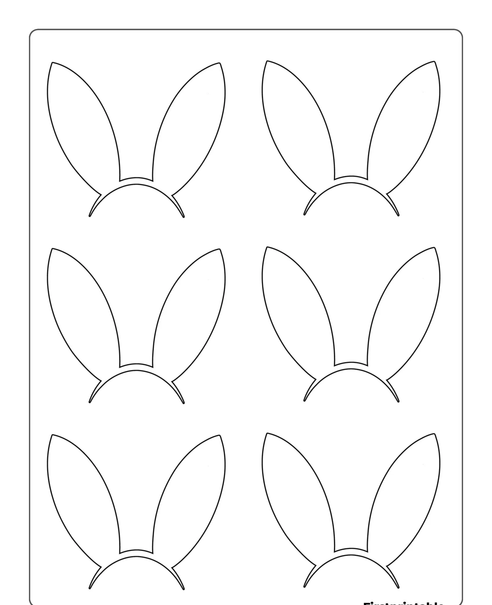 Molde de Orelha de Coelho para Imprimir em Casa