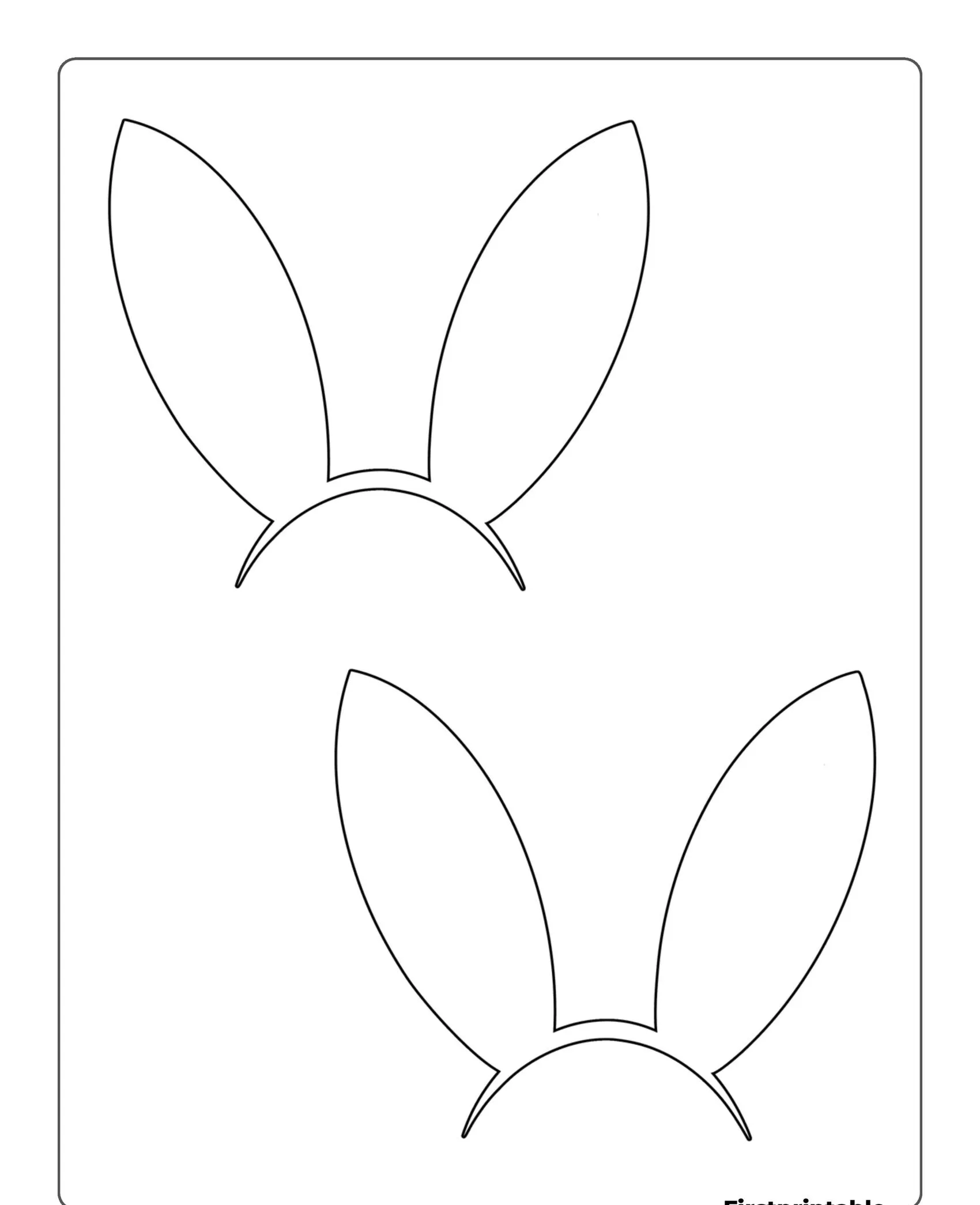 Molde de Orelhas de Coelho para Imprimir e Recortar