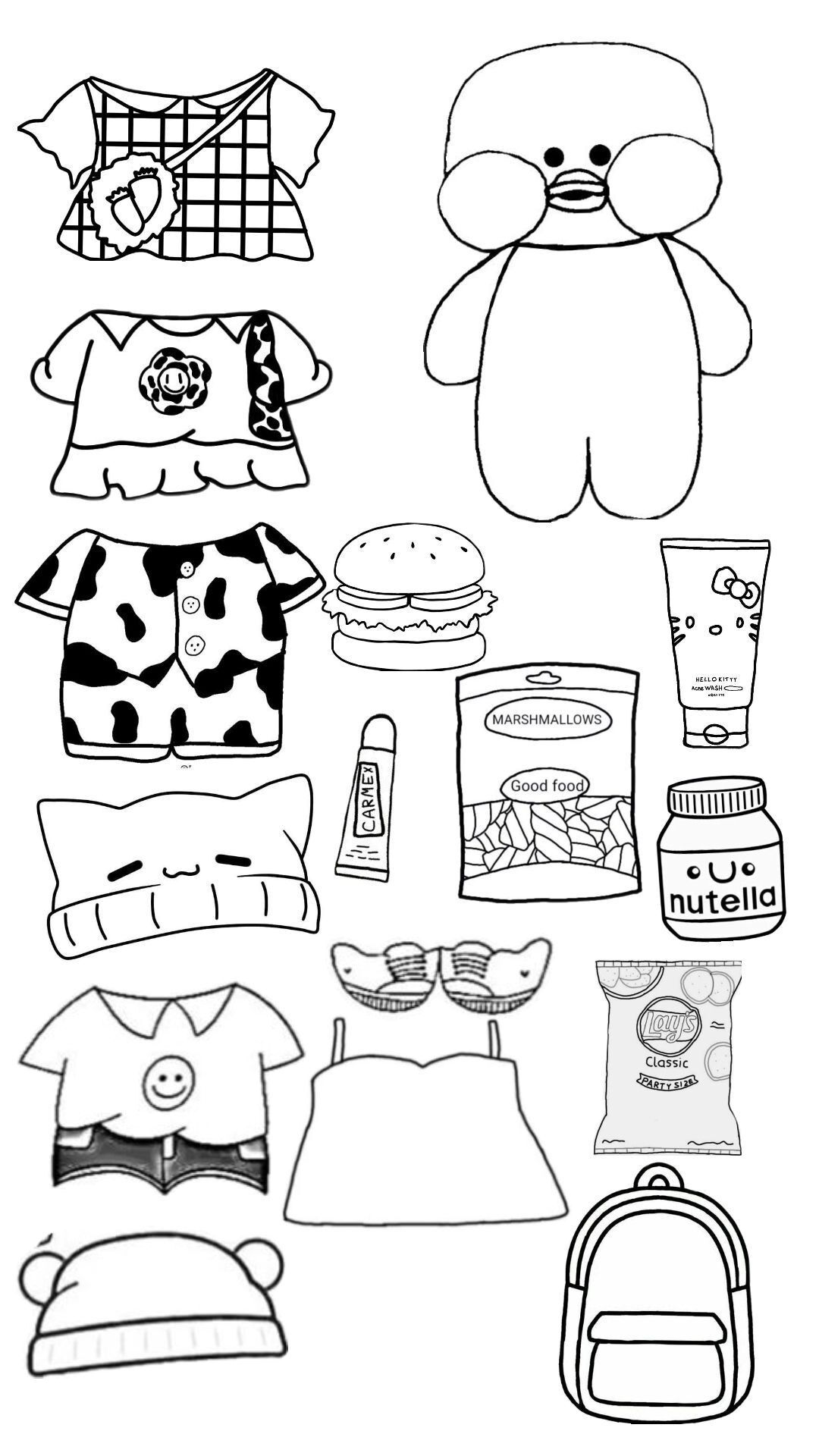 Molde de Pato de Papel com Acessórios para Imprimir