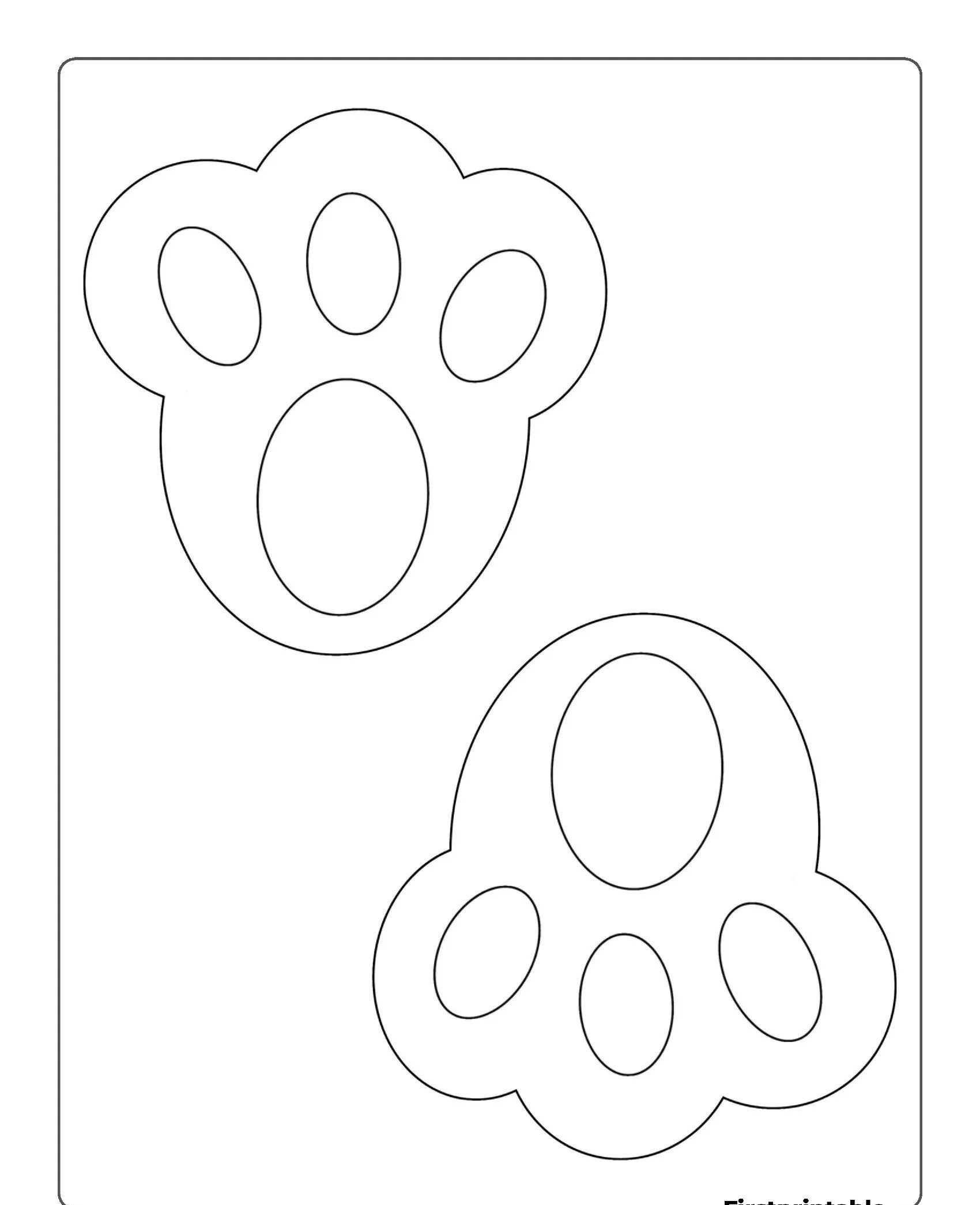 Molde de Pegadas de Coelho para Imprimir e Colorir
