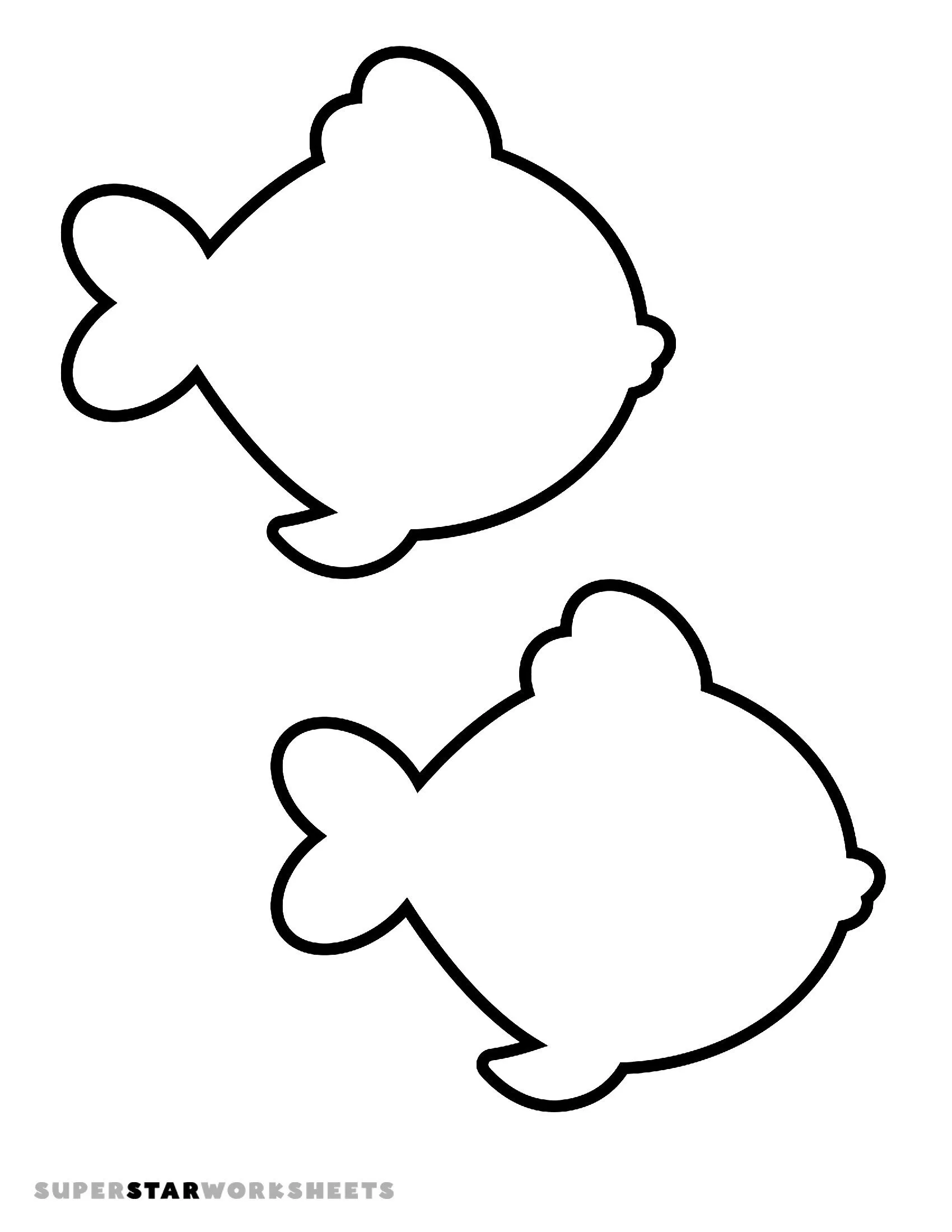 Molde de Peixe Estilizado para Imprimir e Colorir