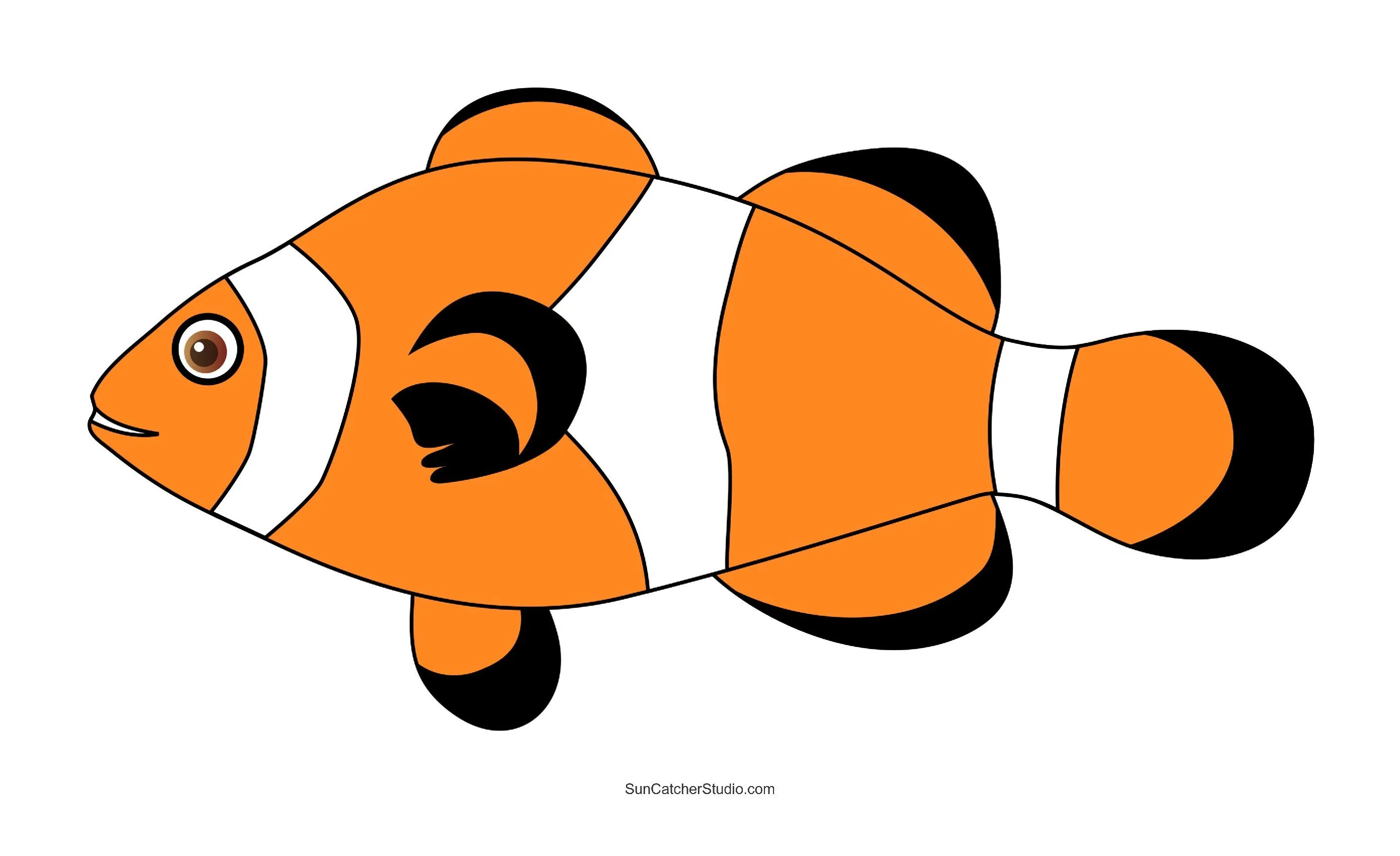 Molde de Peixe-Palhaço para Imprimir e Artesanato