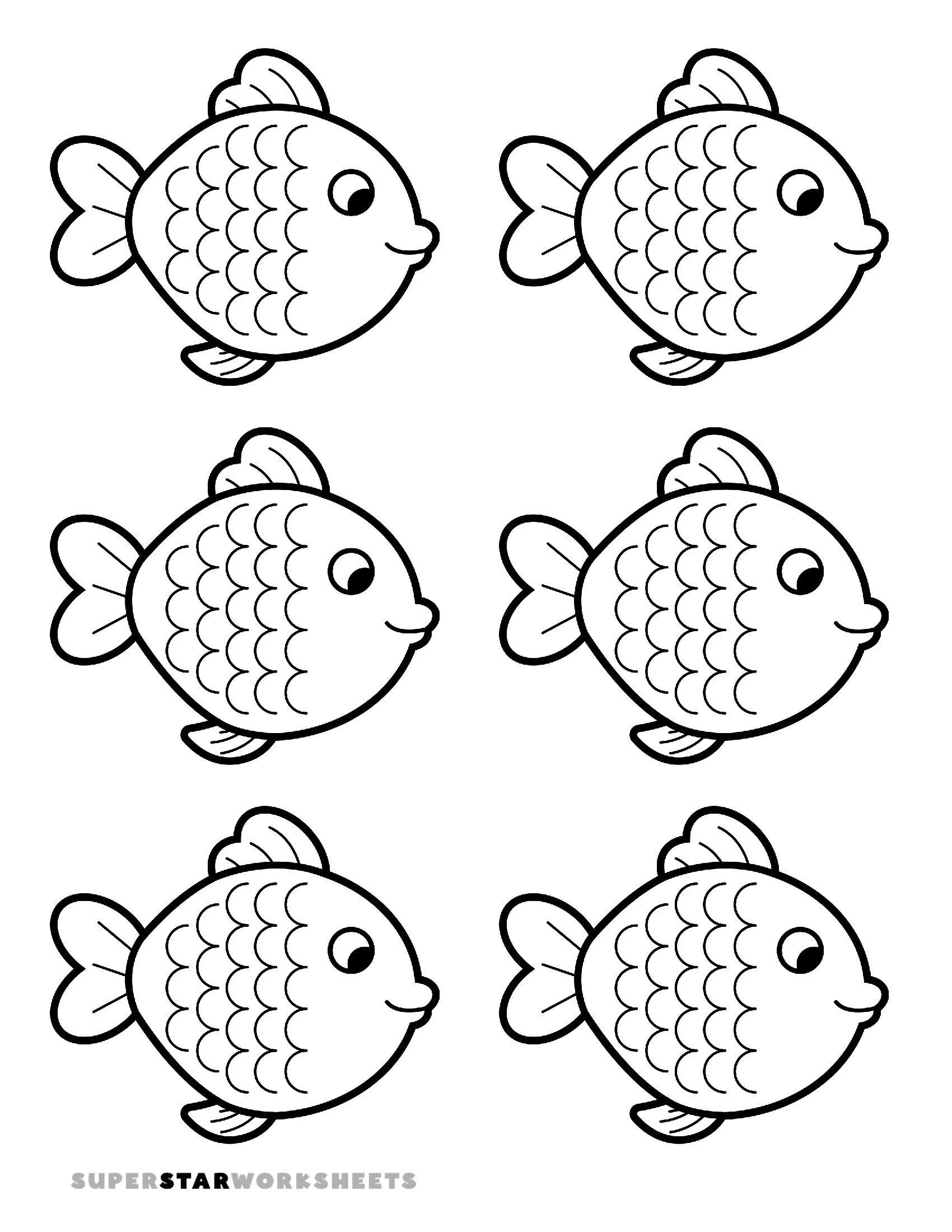 Molde de Peixe para Imprimir - Atividades de Colorir