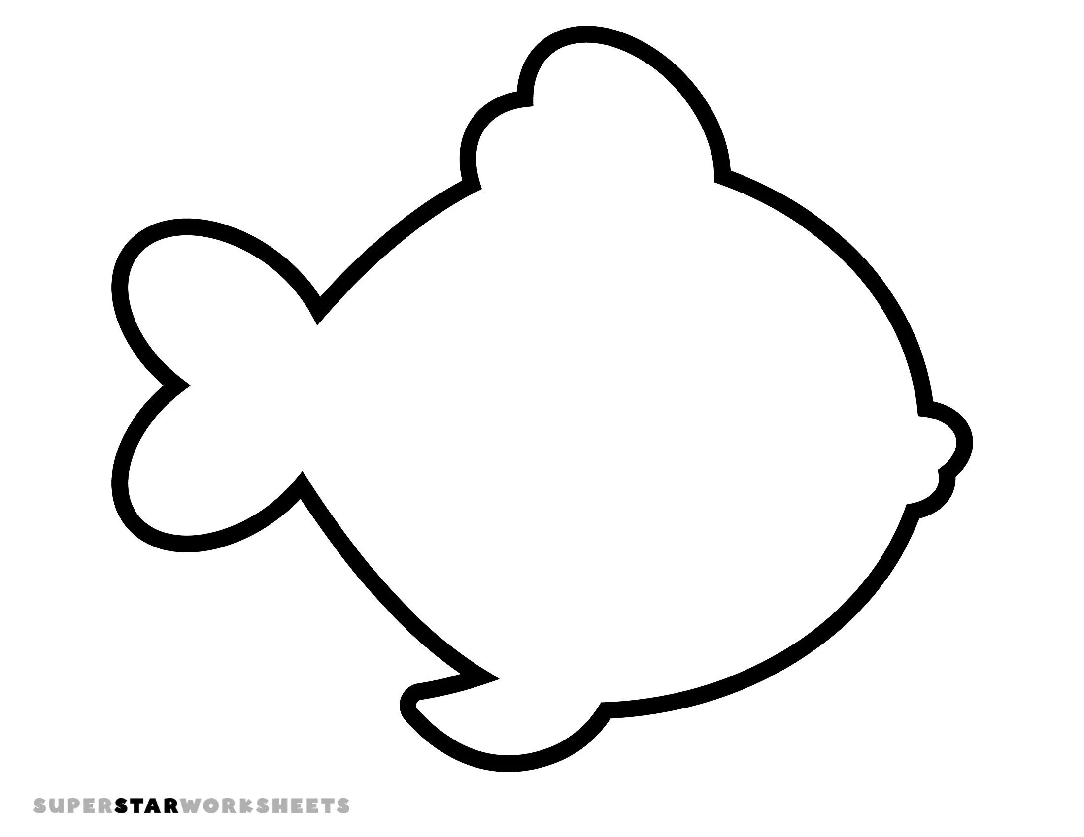 Molde de Peixe Simples para Imprimir e Criar Arte