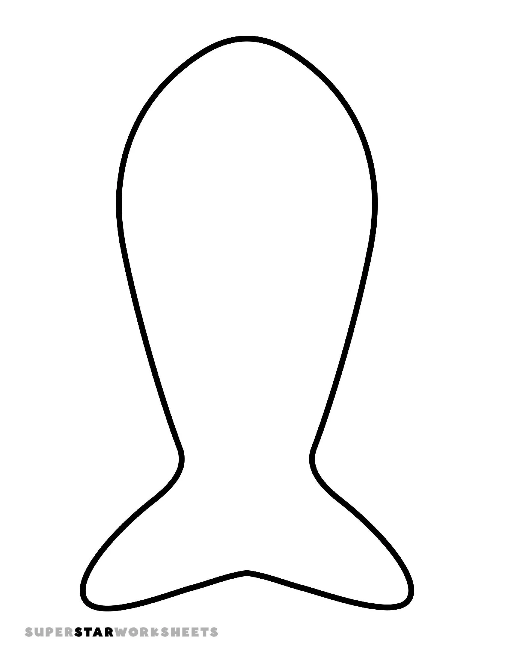 Molde de Peixe Simples para Imprimir e Usar em Artesanato