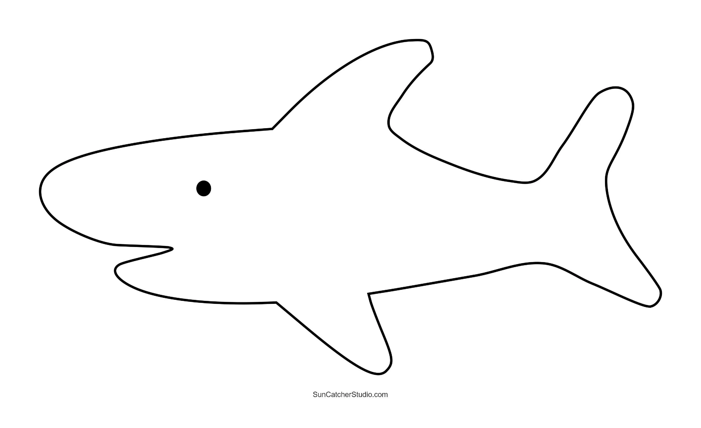 Molde de Tubarão para Imprimir em Folha A4