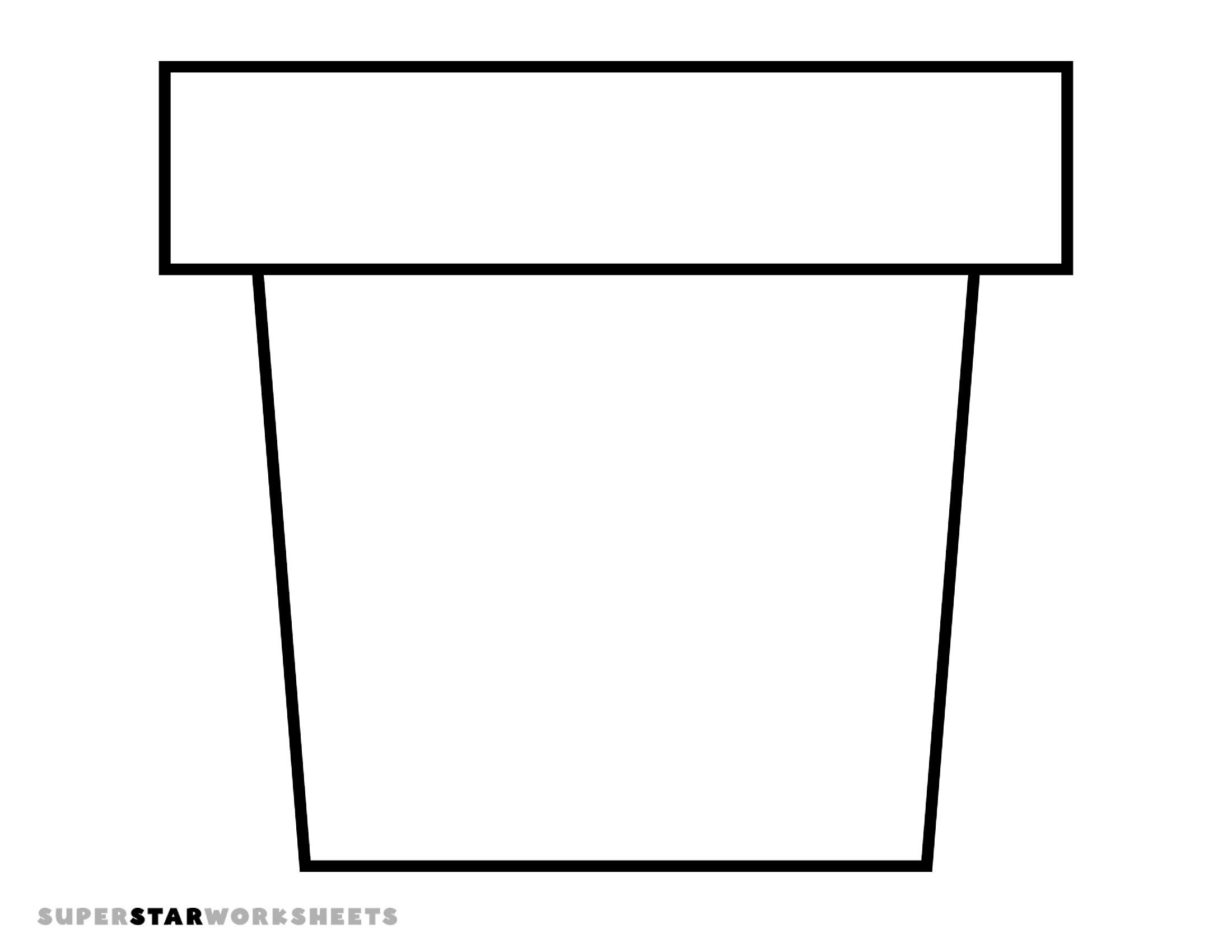 Molde de Vaso de Flores para Imprimir em Design Minimalista