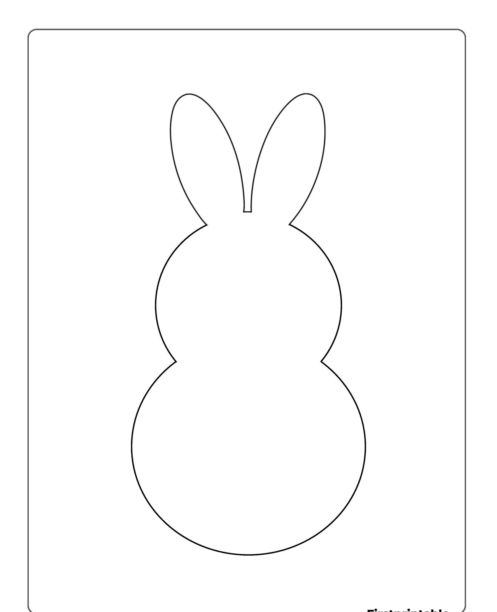 Molde Simples de Coelho para Imprimir e Recortar