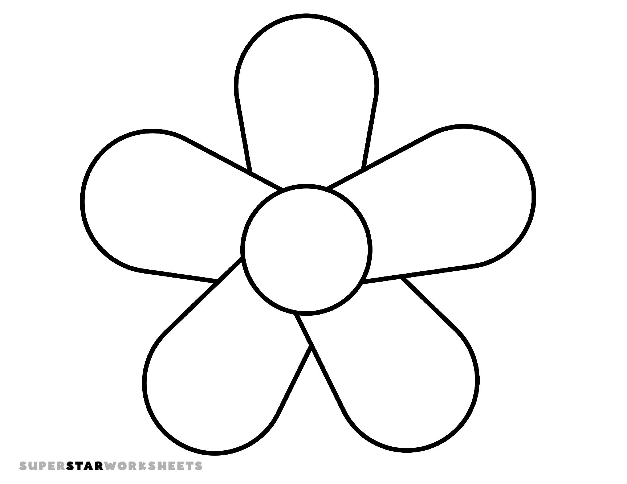 Molde Simples de Flor com 5 Pétalas para Imprimir e Criar