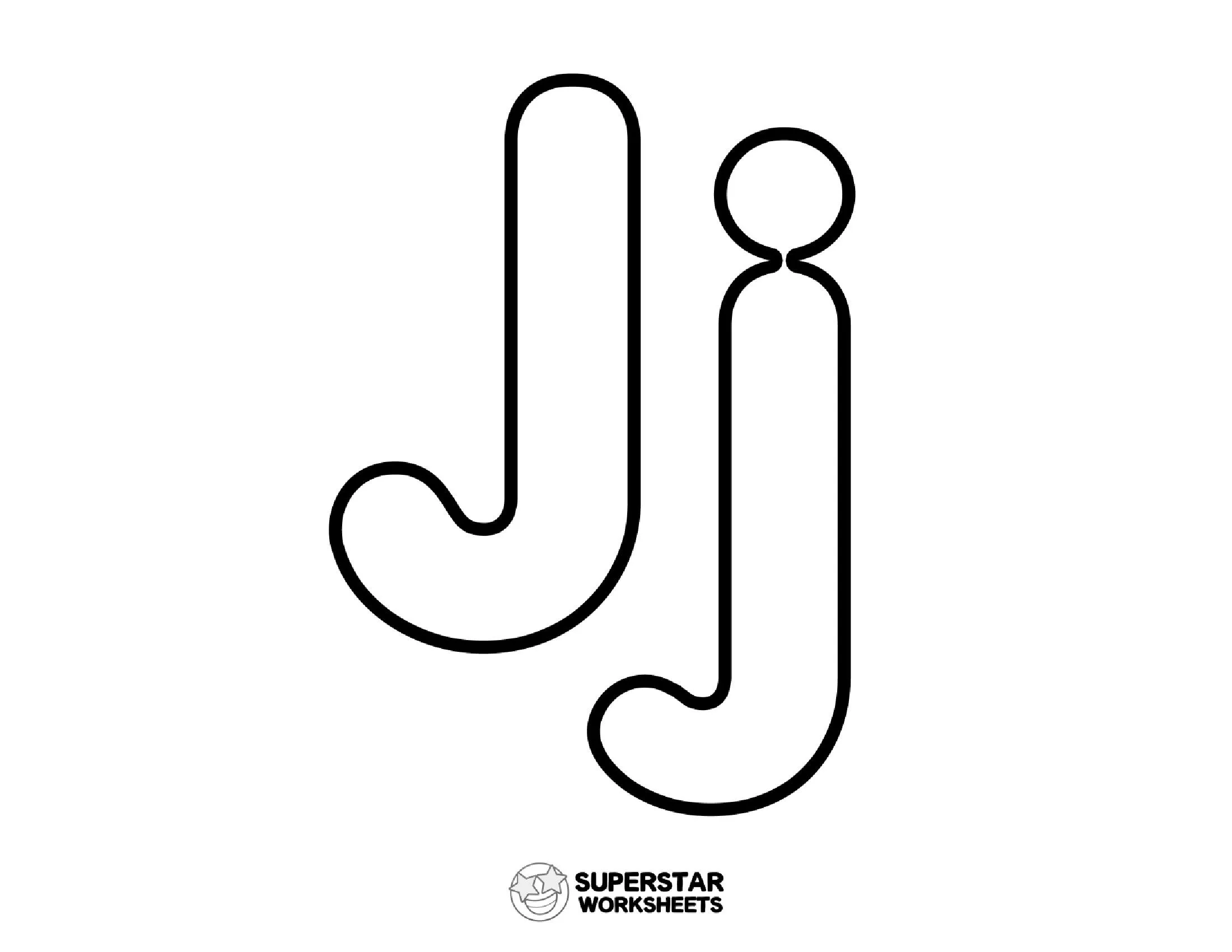 Moldes de Letras Estilizadas 'Jj' para Imprimir - Superstar Worksheets