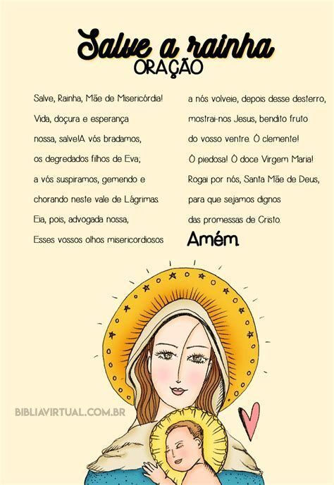 Oração Salve Rainha Completa para imprimir em fundo floral