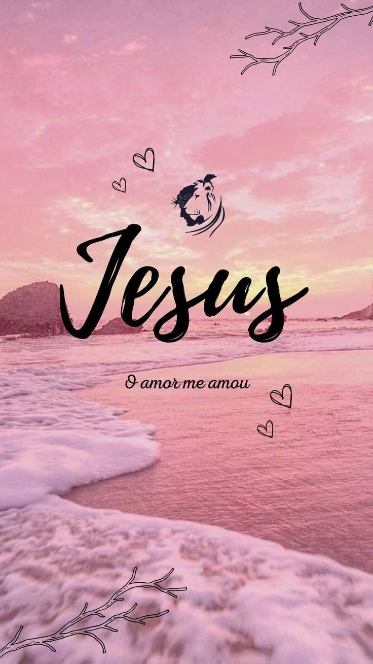 Papel de Parede Feminino com Pôr do Sol e Jesus