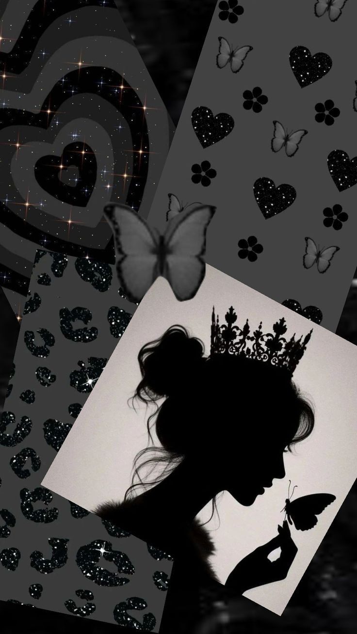 Papel de Parede Feminino com Silhueta e Borboleta