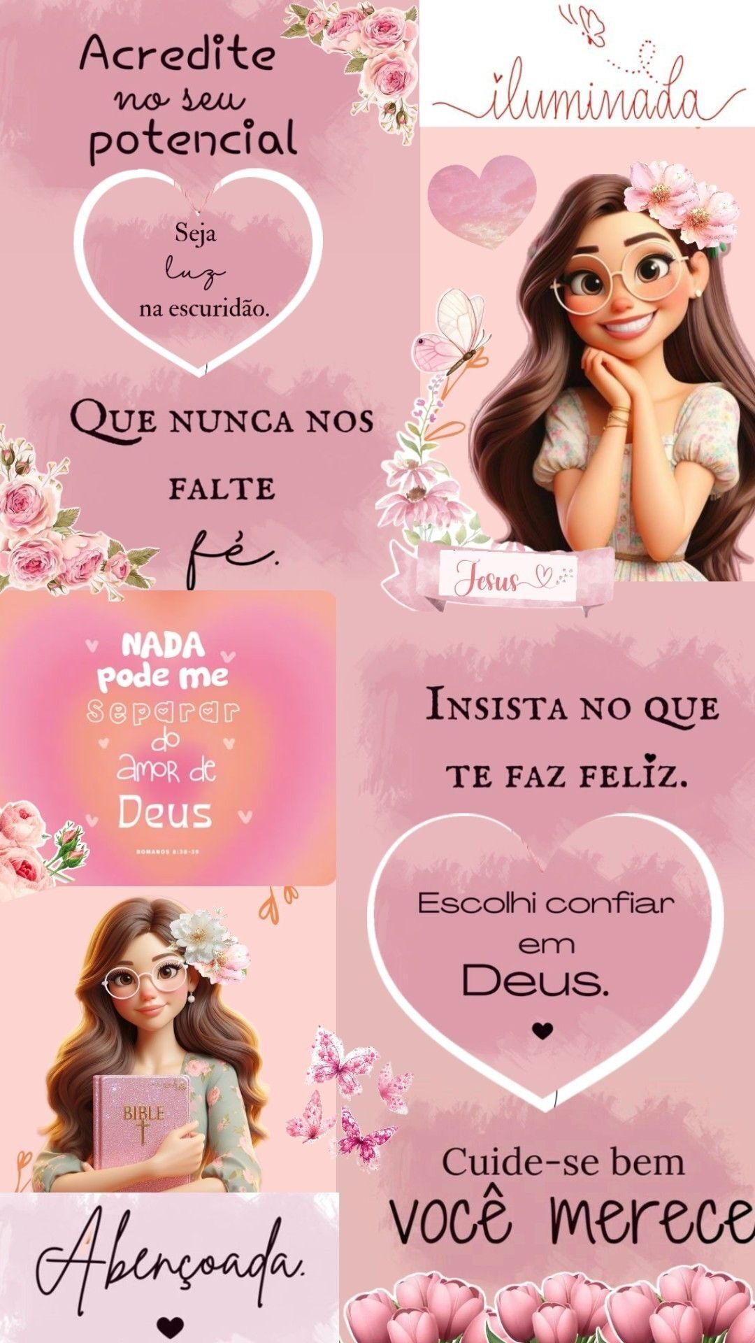 Papel de Parede Feminino Motivacional com Flores
