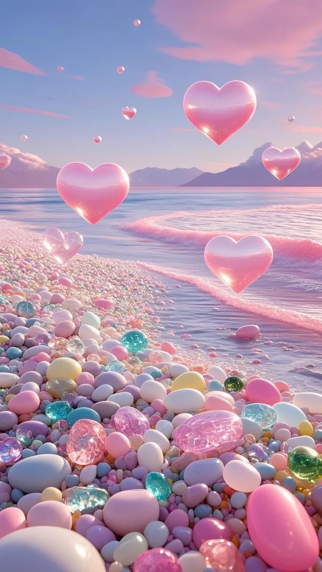 Papel de Parede Feminino Praia Colorida e Romântica