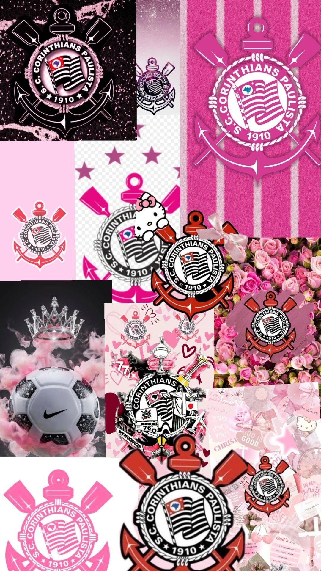 Papel de Parede Feminino Rosa e Branco Criativo