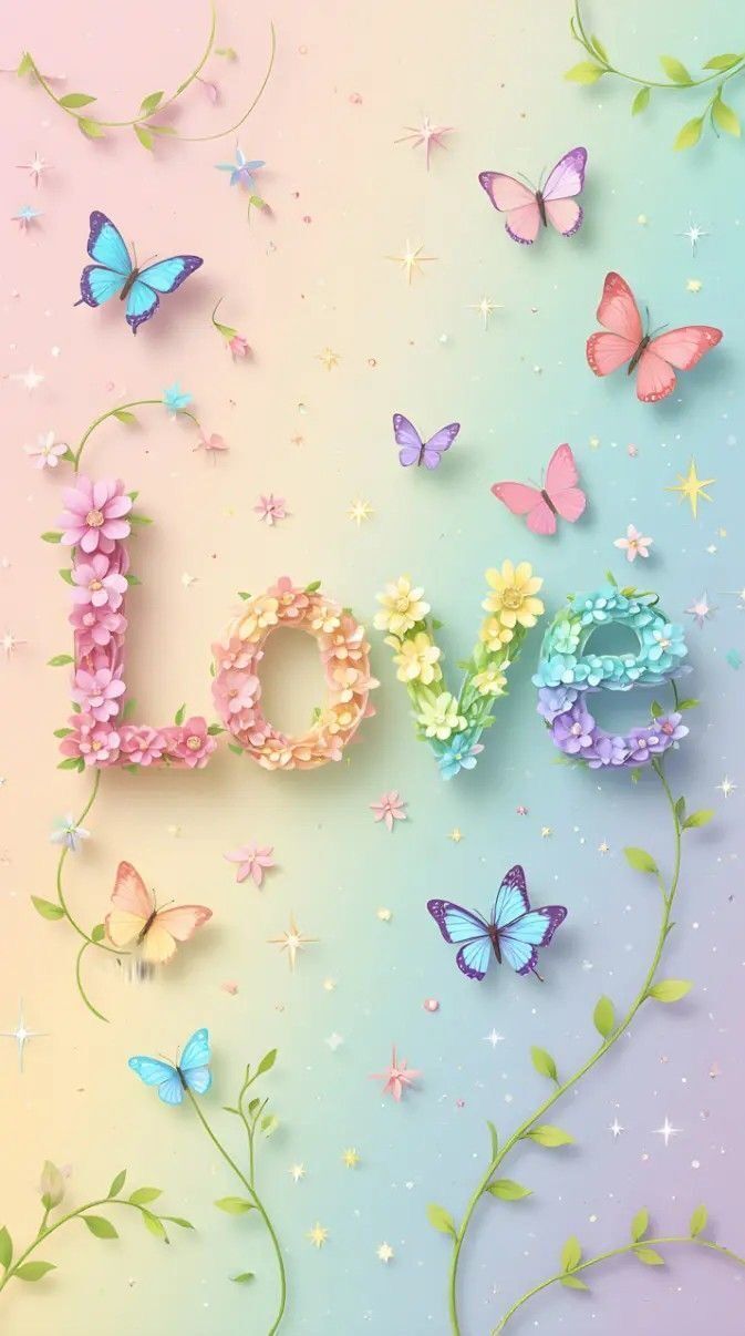 Papel de Parede para Celular Bonito com Flores e Borboletas