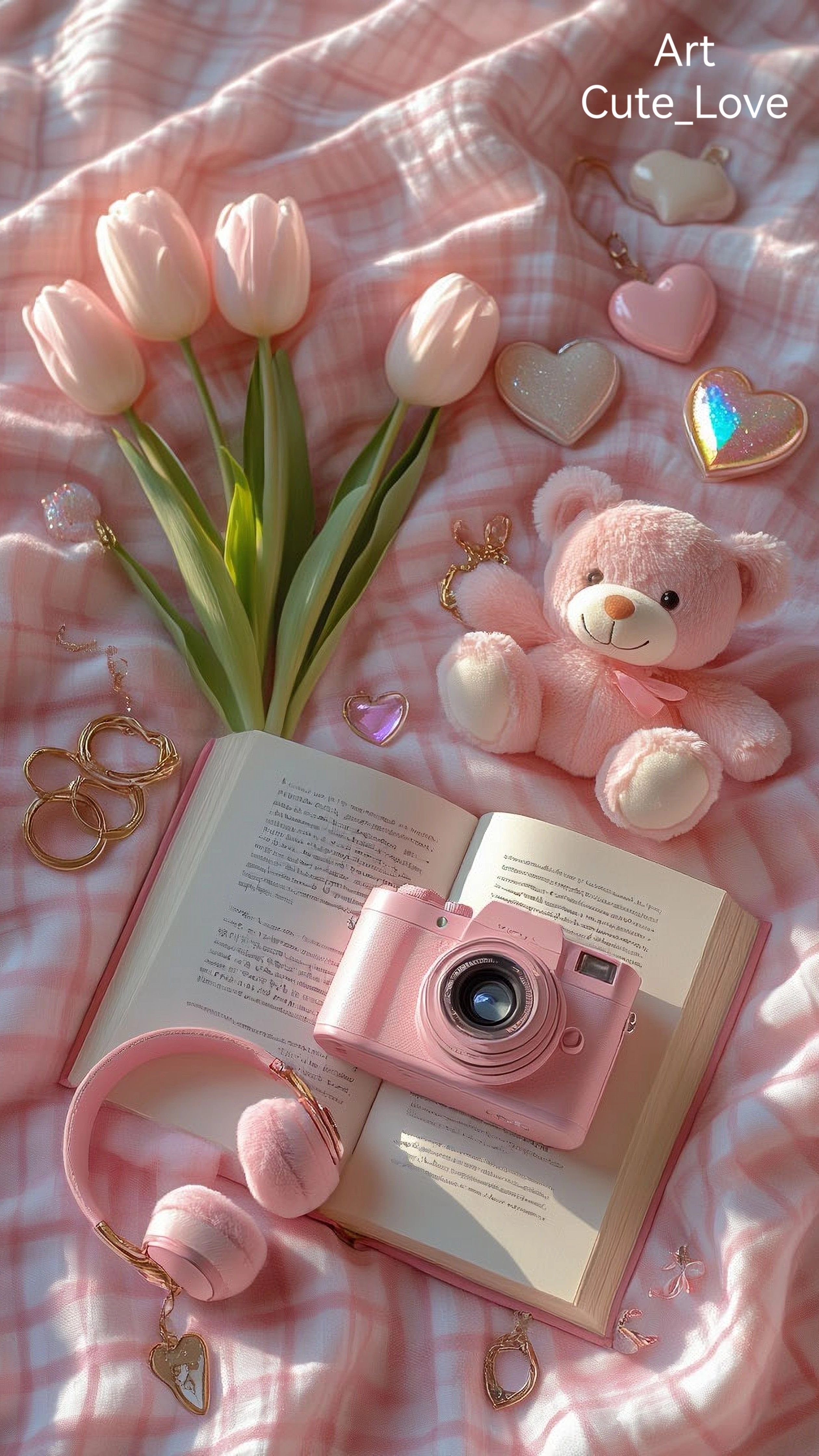 Papel de Parede para Celular Bonito com Tulipas e Coração