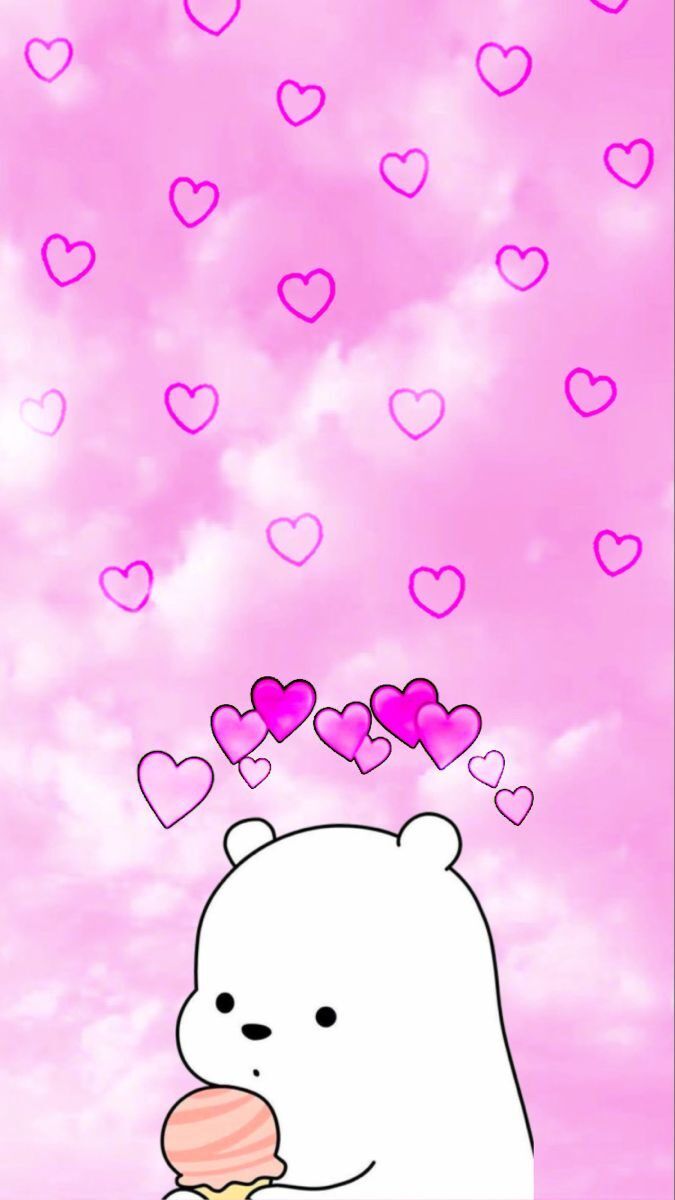 Papel de Parede para Celular Bonito com Urso e Corações