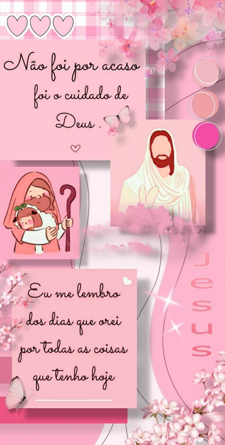 Papel de Parede Religioso com Jesus e Flores