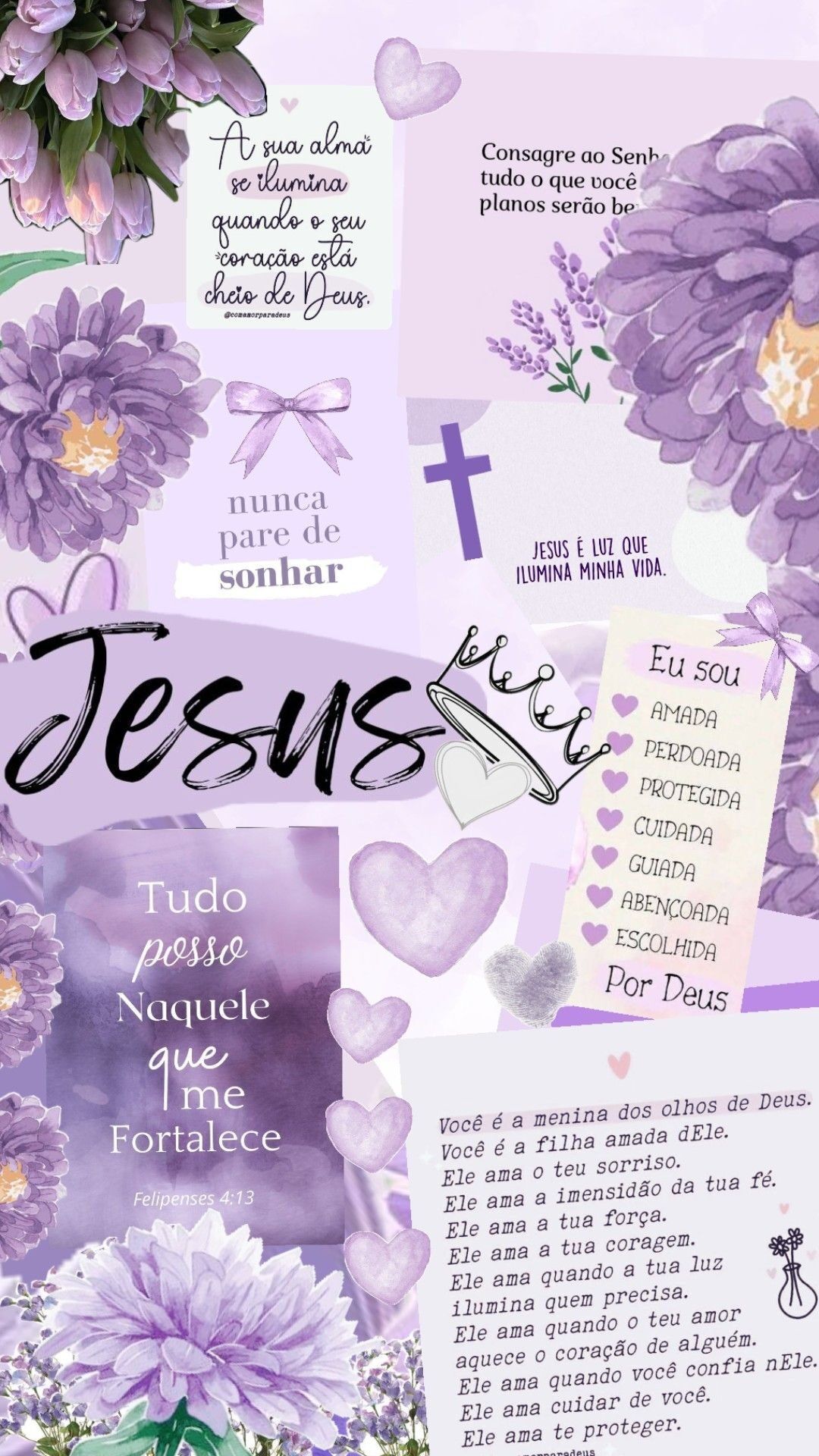 Papel de Parede Religioso Feminino em Roxo