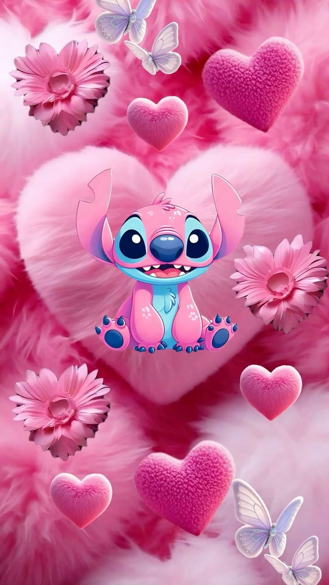 Papel de Parede Rosa Feminino com Personagem Fofo