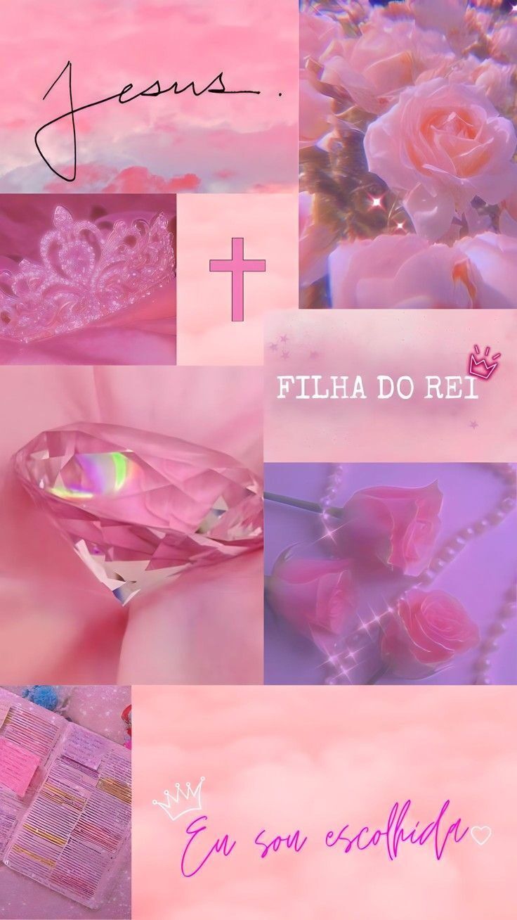 Papel de Parede Rosa Feminino Inspiração Religiosa