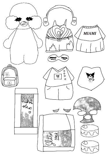 Patinho de Papel Colorido com Acessórios para Imprimir