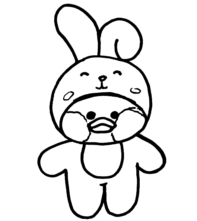 Pato de Papel Fantasia Coelho para Imprimir e Colorir