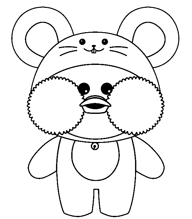 Pato Estilizado para Colorir e Imprimir