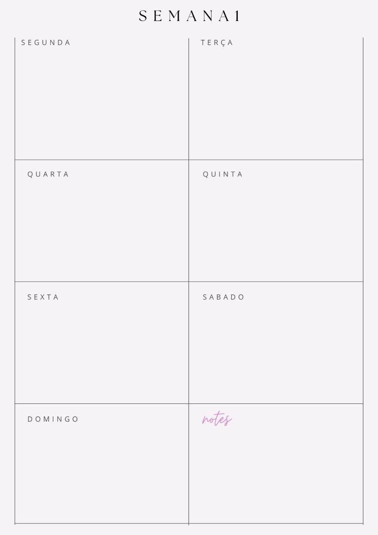 Planner Semanal Minimalista para Imprimir e Organizar