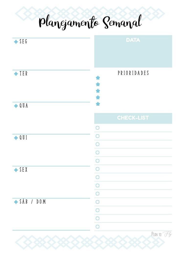 Planner Semanal para Organizar suas Prioridades e Tarefas