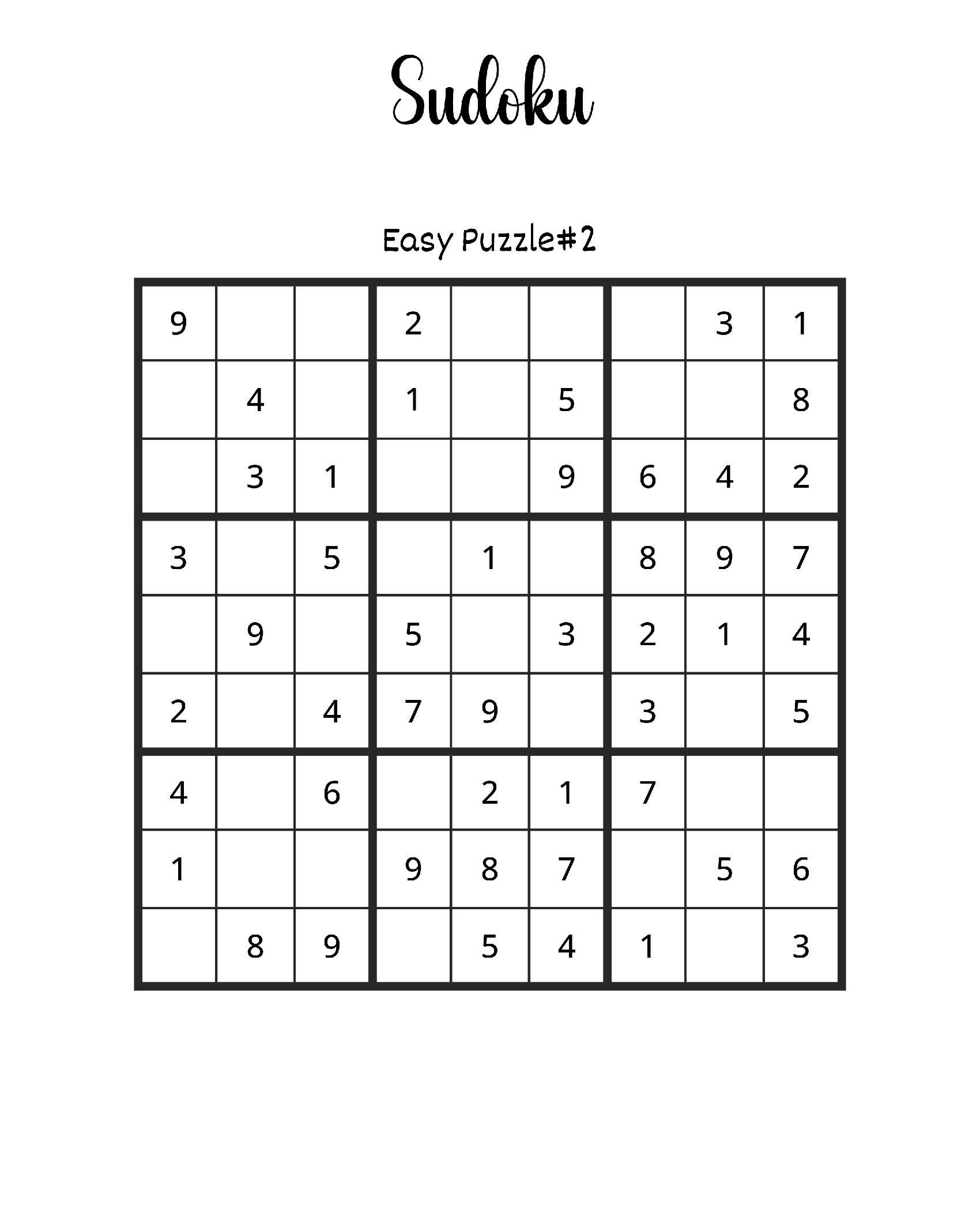 Quebra-cabeça de Sudoku fácil para impressão