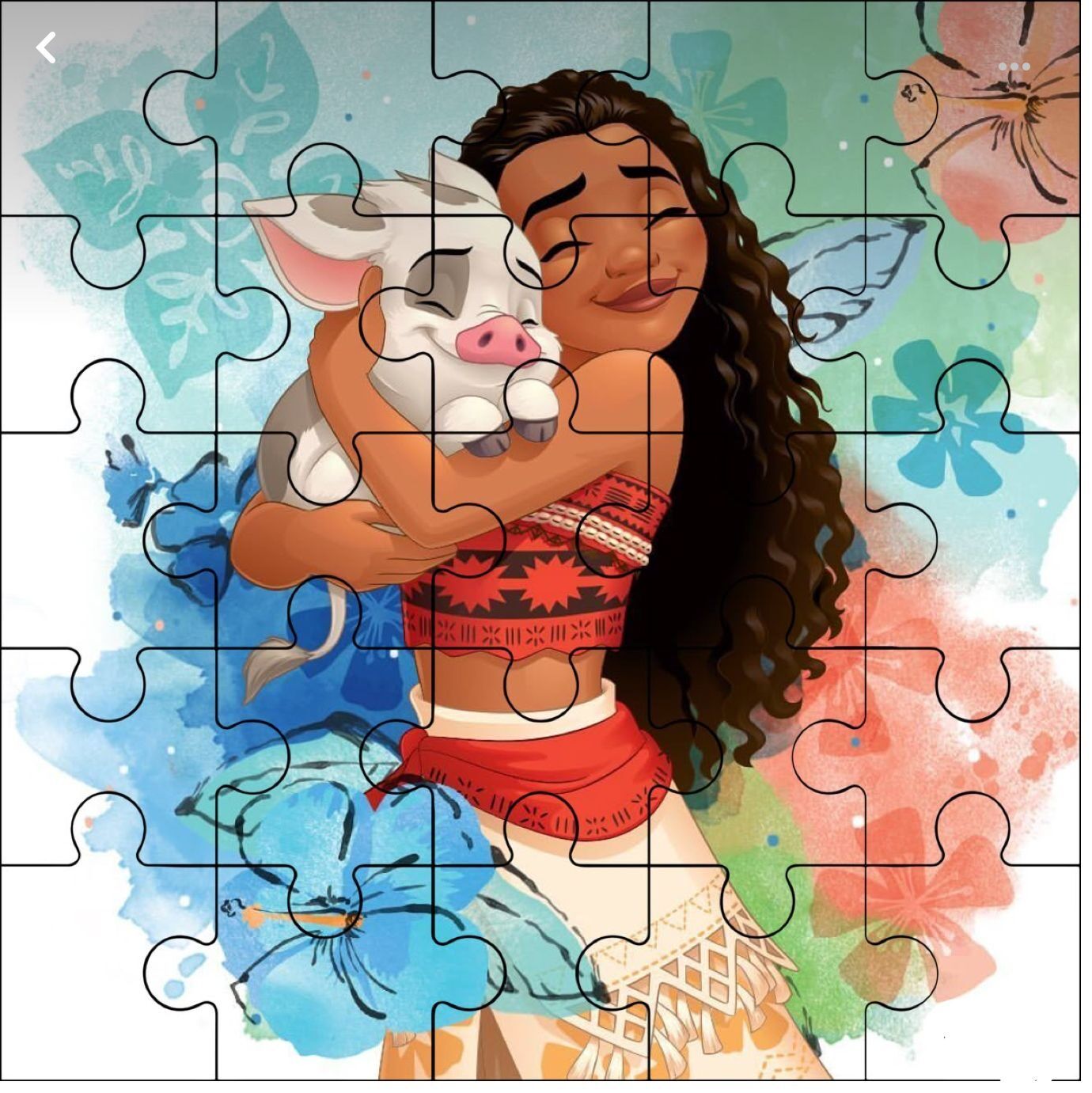 Quebra Cabeça para imprimir com menina e porquinho